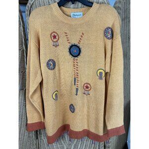 Vintage sweater dream catcher beaded sweater boho Native Statements By Pronto Me